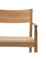 CHERRY armchair in solid oak with natural finish and rope seat