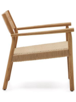 CHERRY armchair in solid oak with natural finish and rope seat