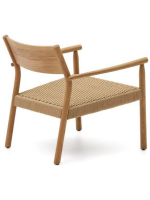 CHERRY armchair in solid oak with natural finish and rope seat