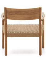 CHERRY armchair in solid oak with natural finish and rope seat