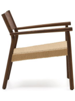 ARLA armchair in solid oak with walnut finish and rope seat