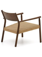 ARLA armchair in solid oak with walnut finish and rope seat