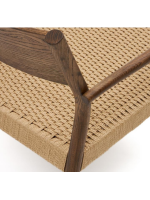 ARLA armchair in solid oak with walnut finish and rope seat