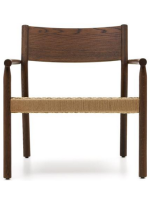 ARLA armchair in solid oak with walnut finish and rope seat