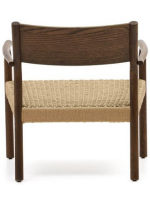 ARLA armchair in solid oak with walnut finish and rope seat