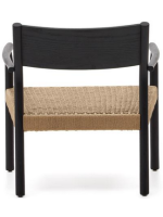 FLAMBE fauteuil en chêne massif finition noir et assise en corde