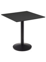 ALISA table avec plateau en hpl 68x68 cm et piètement en métal verni noir pour bars glaciers et restaurants