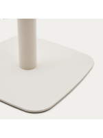ABESCO tavolo con piano diam 70 cm in hpl bianco e base in metallo verniciato bianco per bar gelaterie ristoranti