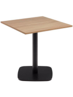 CAMPTEL table top 70x70 cm in natural finish melamine and black painted metal base for bars ice cream parlors and restaurants