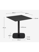 GRINCE table with hpl top 68x68 cm and black painted metal base for bars ice cream parlors and restaurants