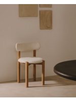 ARTEM in shearling fabric and legs in solid oak wood with natural finish home design chair