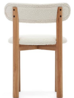 ARTEM Silla de diseño para el hogar en tejido de borreguito y patas de madera maciza de roble con acabado natural