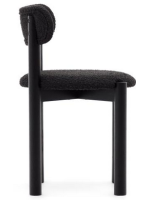 PIEDRA in shearling fabric and legs in solid oak wood with black finish home design chair