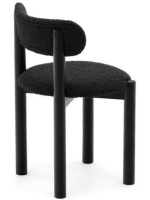 PIEDRA in shearling fabric and legs in solid oak wood with black finish home design chair