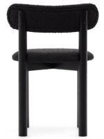 PIEDRA in shearling fabric and legs in solid oak wood with black finish home design chair