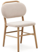 ALF chaise design en chenille avec traitement anti-taches coloris au choix et structure en bois de chêne massif