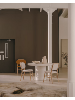 ALF in ciniglia antimacchia scelta colore e struttura in legno massello di rovere sedia design