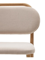 ALF chaise design en chenille avec traitement anti-taches coloris au choix et structure en bois de chêne massif