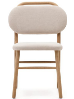 ALF chaise design en chenille avec traitement anti-taches coloris au choix et structure en bois de chêne massif