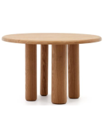 ASSUAN table Ø 120 cm en bois de frêne naturel