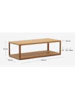 DALDA 140x70 coffee table in solid natural oak wood