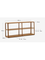 DALDA 180x80 h bookcase or console or sideboard in solid natural oak wood