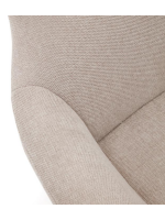 GANIA armchair with footrest in beige chenille and beige metal legs home design