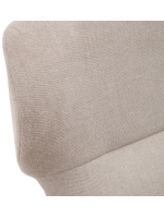 GANIA fauteuil avec repose-pieds en chenille beige et pieds en métal beige home design