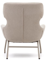 BELA poltrona in ciniglia beige e gambe in metallo beige design casa