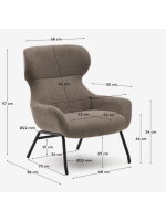 NAIAS Sessel mit hellbrauner Chenille und schwarzen Metallbeinen im Home-Design