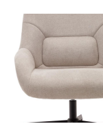 AZTECA swivel armchair in beige chenille and black steel