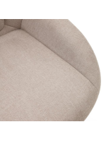 AZTECA sillón giratorio de chenilla beige y acero negro