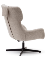 MULDAR Swivel armchair in chenille choice of color and black steel