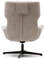 MULDAR Swivel armchair in chenille choice of color and black steel