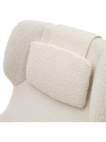 RIZZ Fauteuil pivotant en shearling et acier noir
