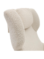 RIZZ Fauteuil pivotant en shearling et acier noir