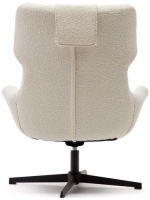 RIZZ Fauteuil pivotant en shearling et acier noir