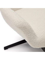 RIZZ Fauteuil pivotant en shearling et acier noir