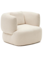 BANDO ecru shearling armchair with cushion