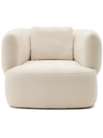 BANDO ecru shearling armchair with cushion