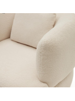 BANDO ecru shearling armchair with cushion