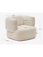 BANDO ecru shearling armchair with cushion