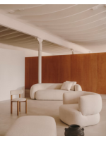 BANDO pouf en tissu shearling écru design casa