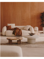 BANDO pouf en tissu shearling écru design casa