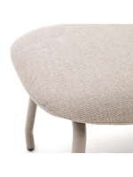 BELA pouf poggiapiedi in ciniglia beige e gambe in metallo beige design casa