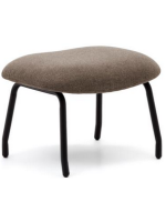 REGAL pouf poggiapiedi in ciniglia marrone chiaro e gambe in metallo nero design casa