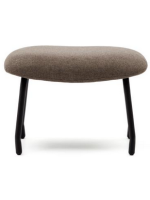 REGAL pouf poggiapiedi in ciniglia marrone chiaro e gambe in metallo nero design casa