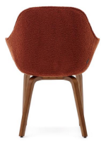 ALVIREX chair with shearling armrests of your choice of color and solid ash wood legs with walnut finish