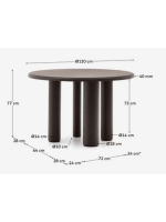 DASCO table Ø 120 cm en bois de frêne finition noire