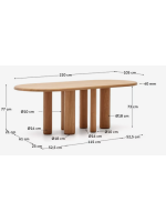 DEDRA table 100x220 cm en bois de frêne naturel